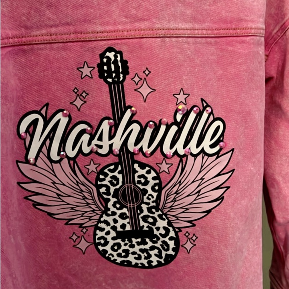 Custom pink denim Nashville jacket!